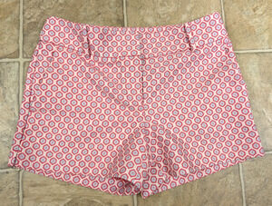 LOFT sz 2 The Riviera Shorts brocade fabric pink textured design 0662